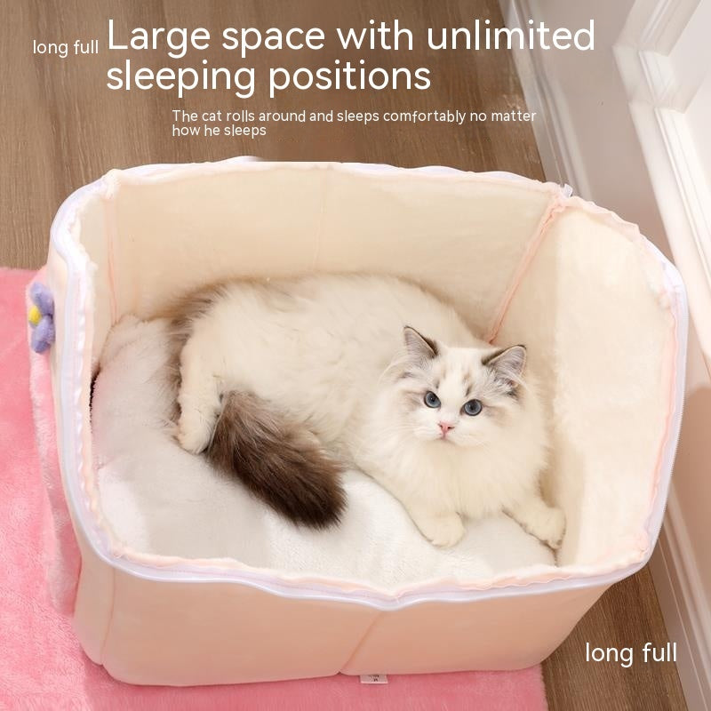 Cute Princess Cat Nest Thickened Puppet Winter Cat Pet Princess Bed