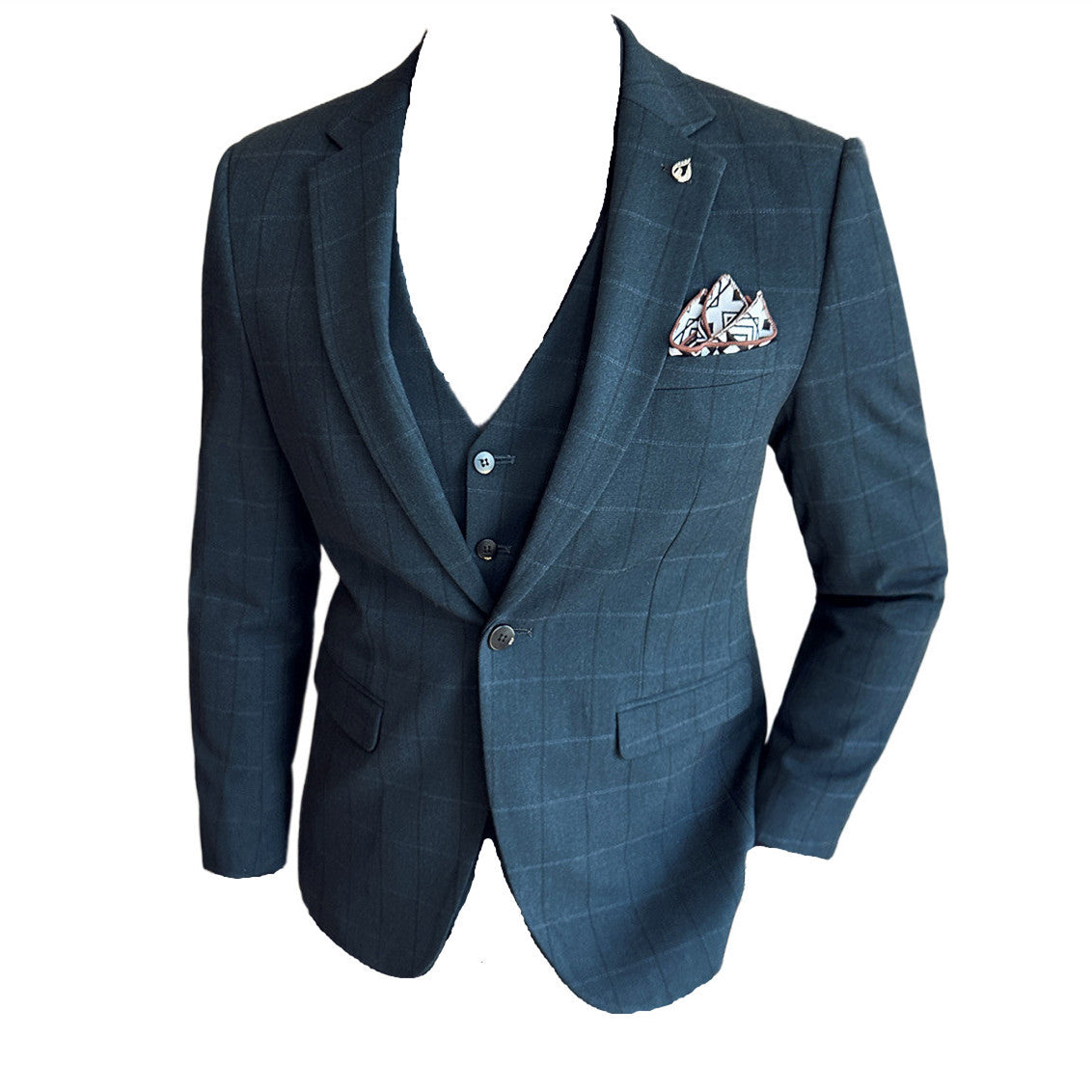 Boy's Yarn-dyed Fabric Suit Set Three-piece Set Groom Groomsman Dress