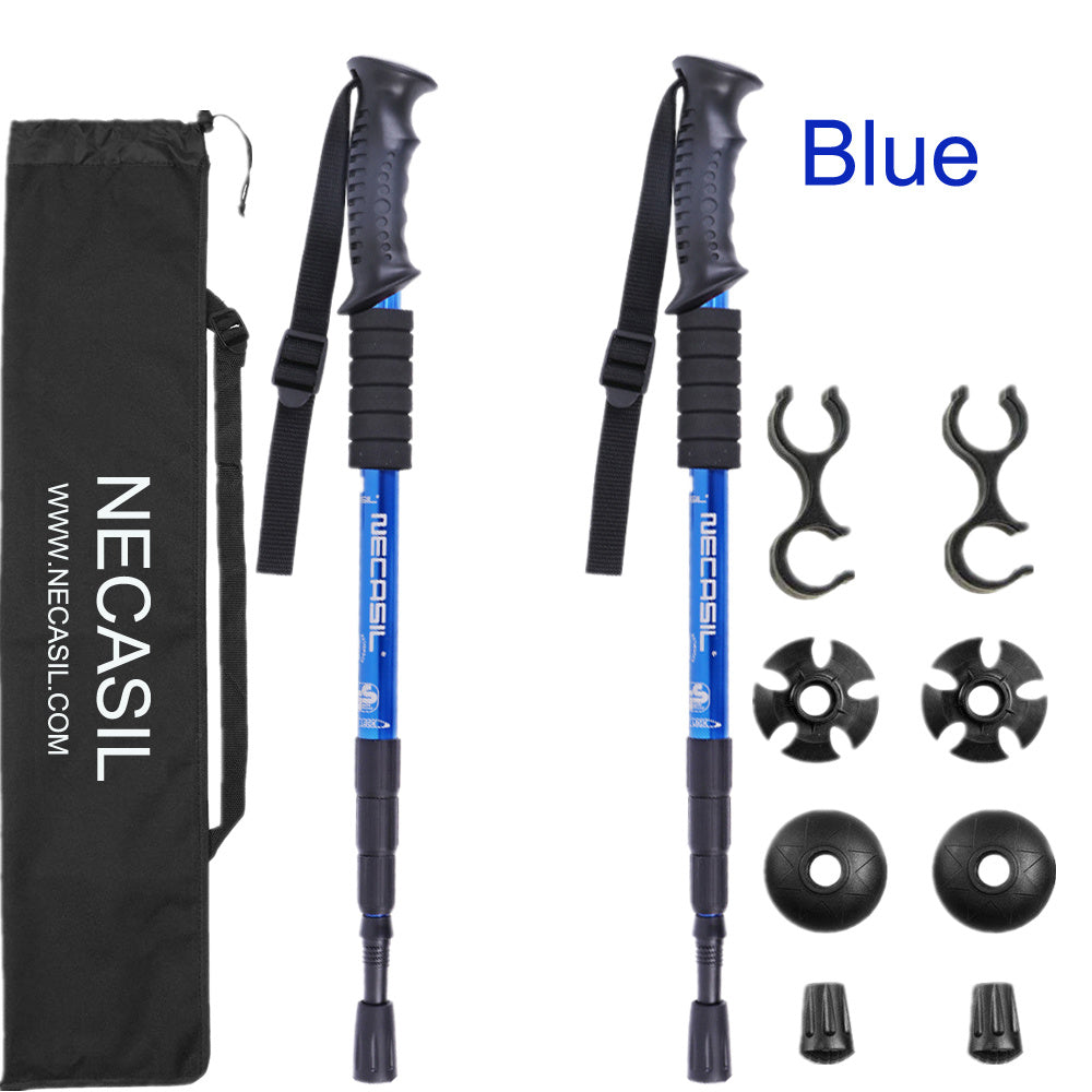 Set Of Aluminum Alloy Trekking Poles With Straight Handle